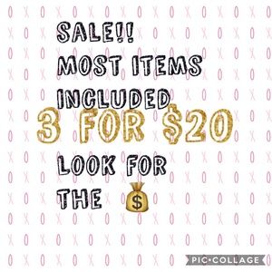 3 items for $20!!